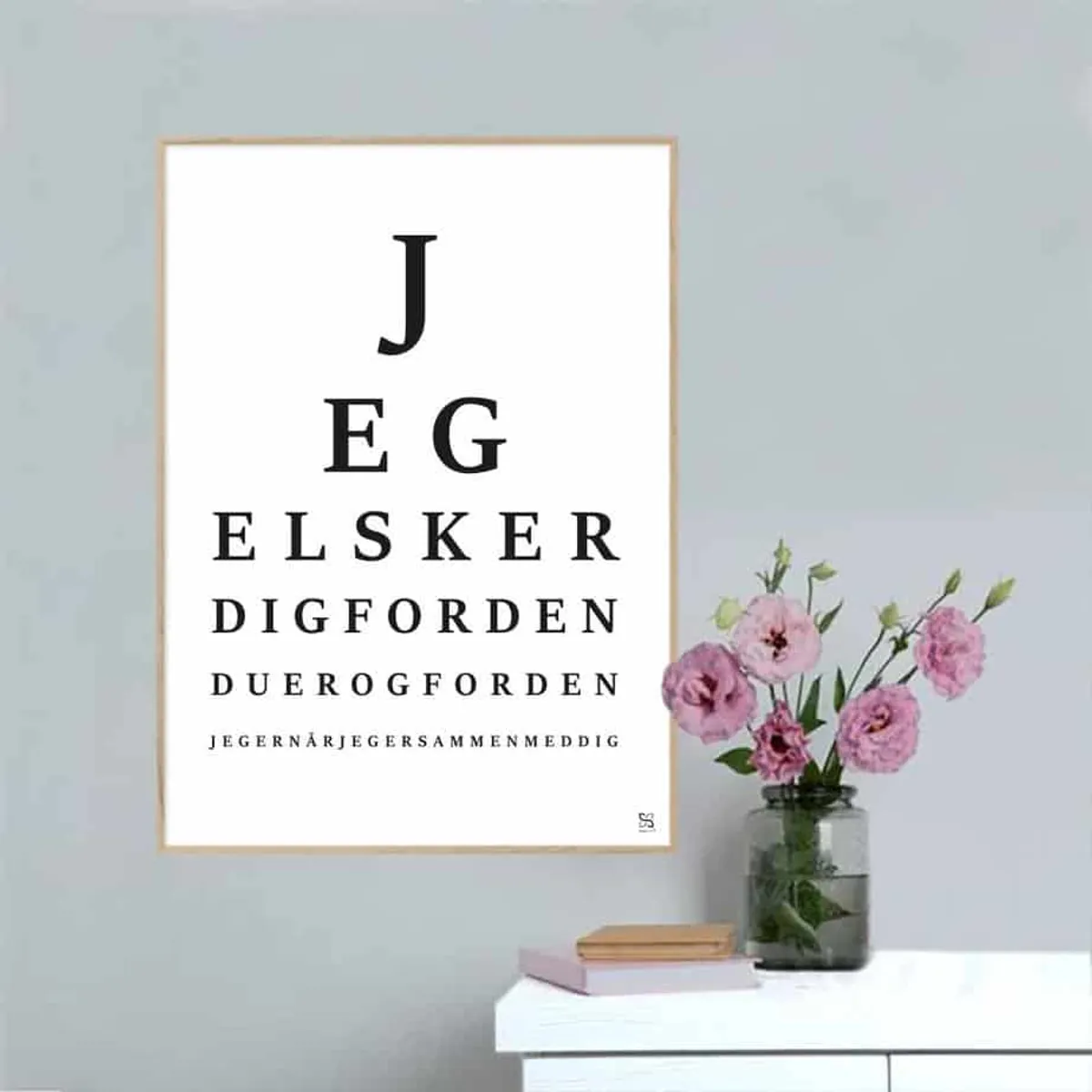 Synstavle - Jeg elsker dig - Songshape plakat - 15 x 21 cm / XS / lodret