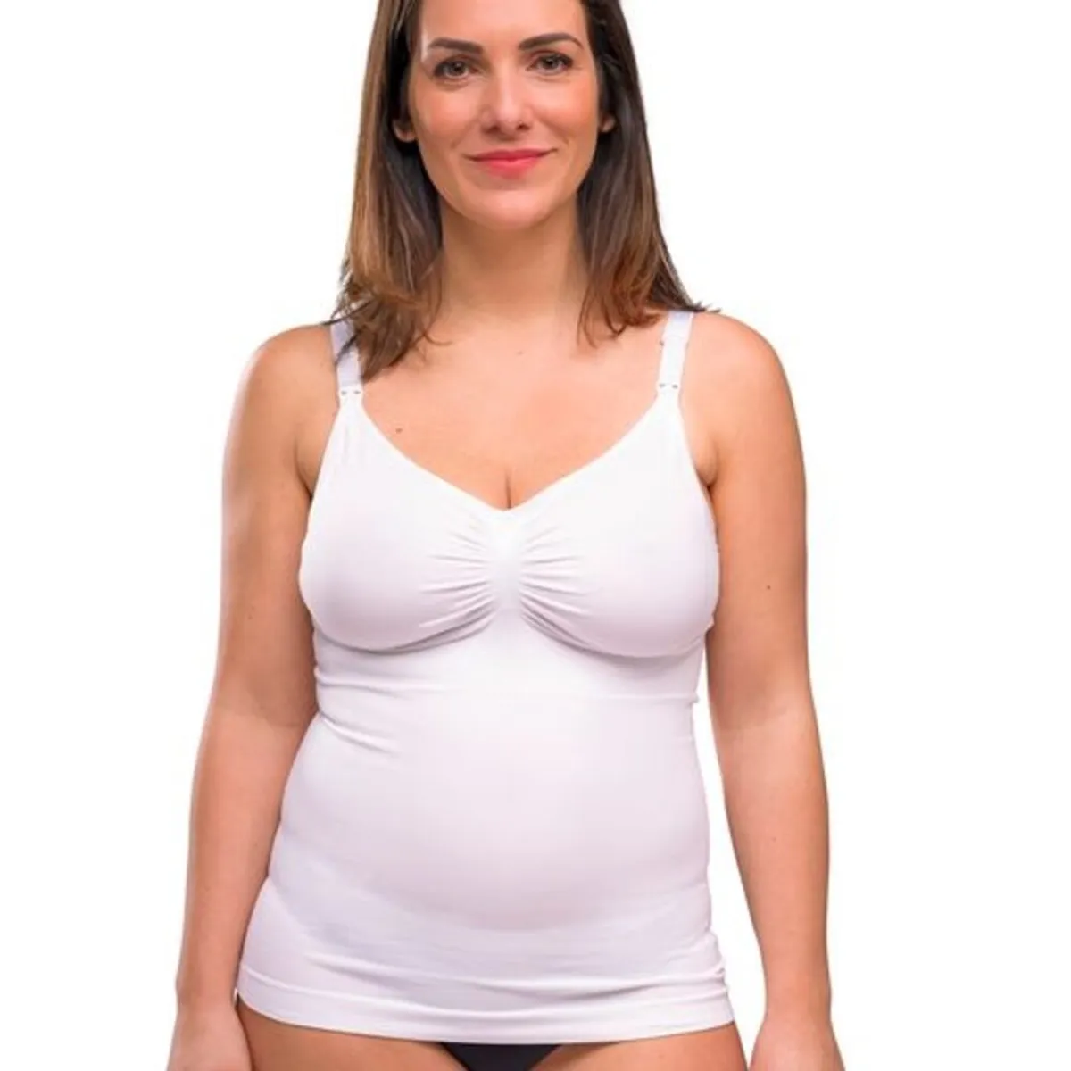 Sømløs Ammetop Med Shapewear - Hvid - Small