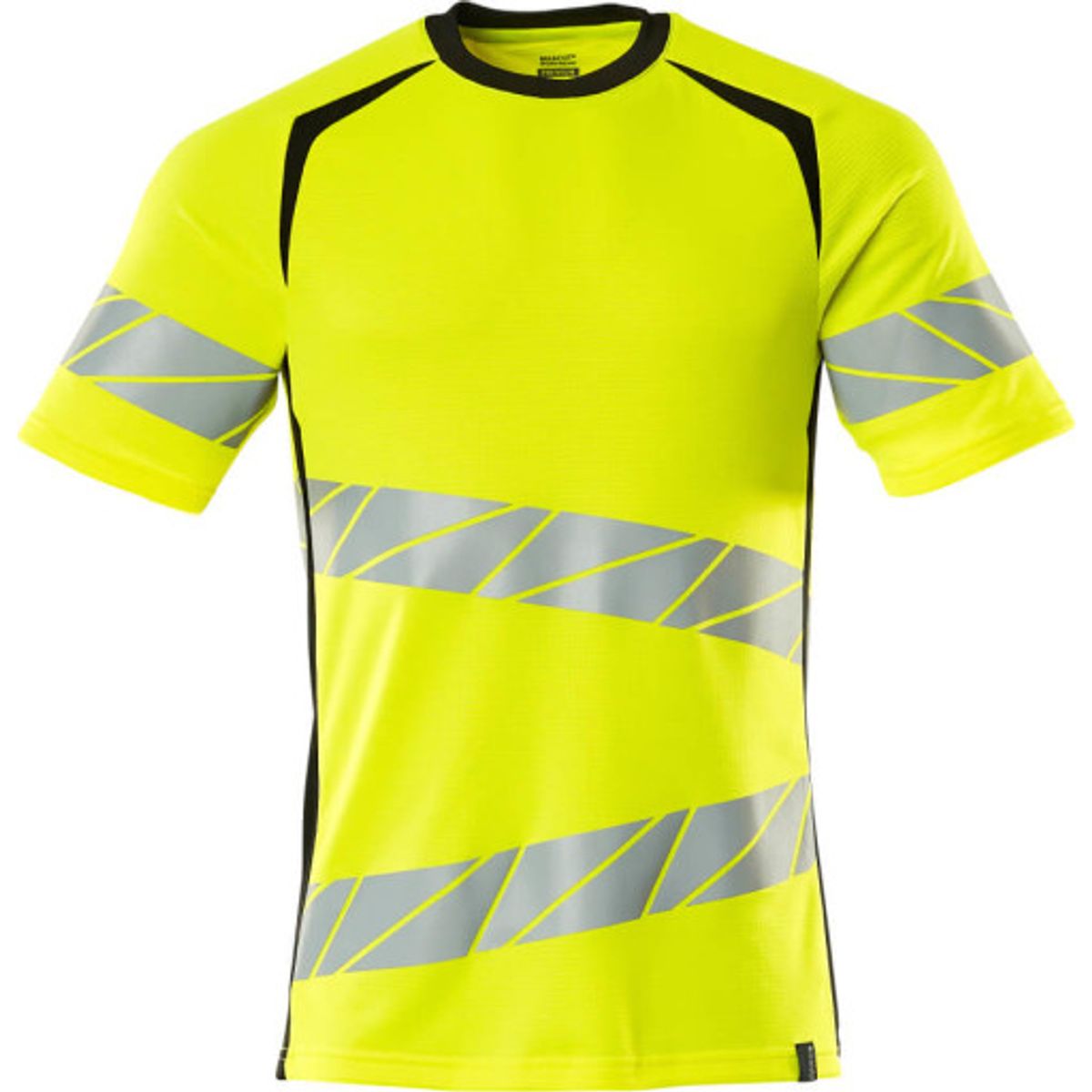 T-SHIRT HI-VIS GUL/SORT S