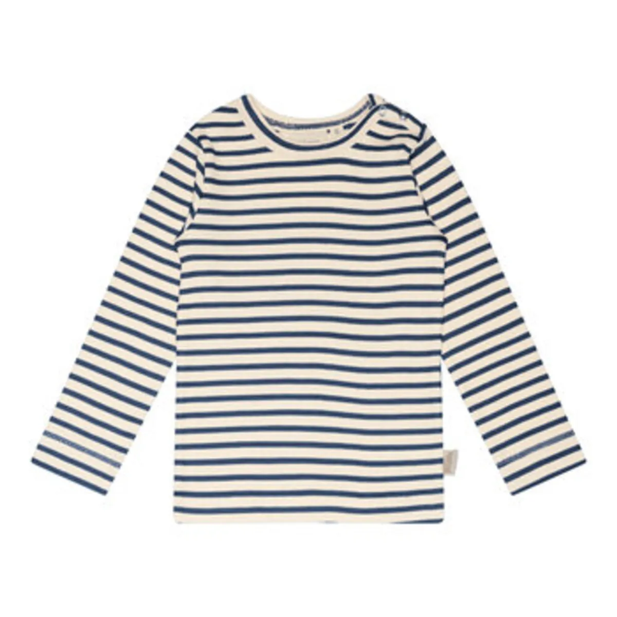 T-shirt langærmet - Denim Blue/Off White - 92