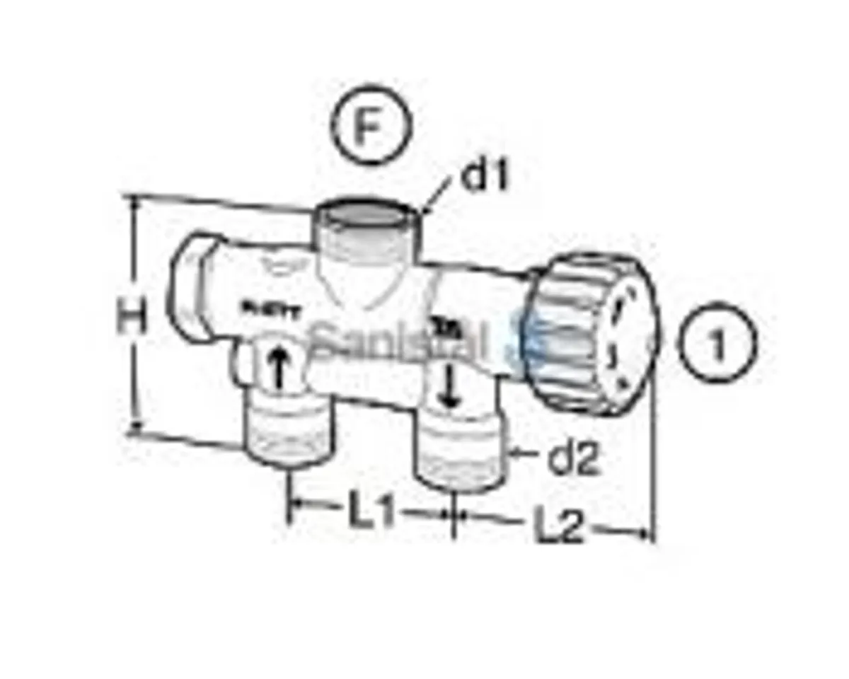 Ta renovett ventilhus m22x1,5 34 1-streng