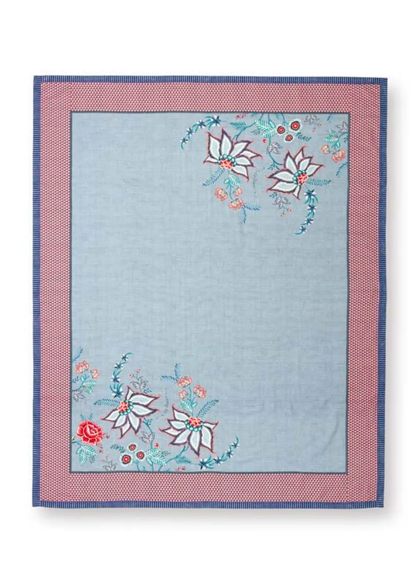 Table Cloth Flower Festival Blue 100x100cm