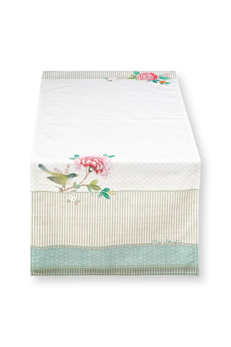 Table Runner Blushing Birds Khaki 50x150cm