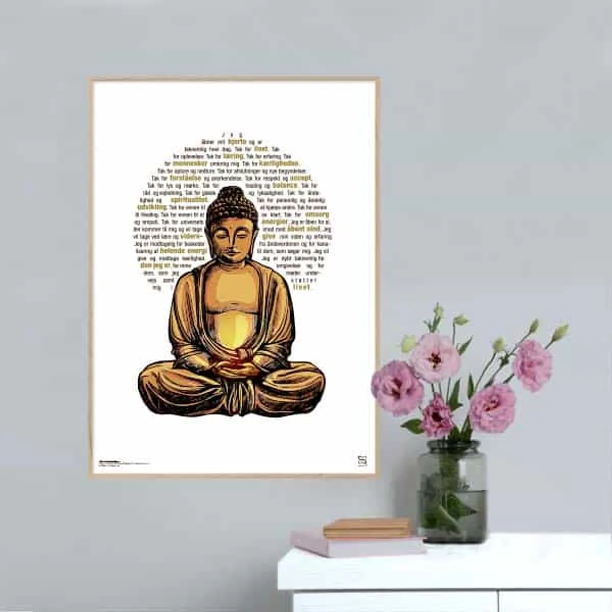 Taknemlighedsbuddhaen - Songshape plakat - 15 x 21 cm / XS / lodret