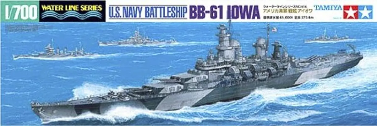 Tamiya - Iowa Bb-61 U.s. Navy Battleship Byggesæt - 1:700 - 31616