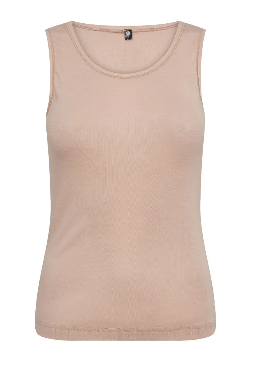 Tank top i 100% uld til kvinder, beige, str. 2XL