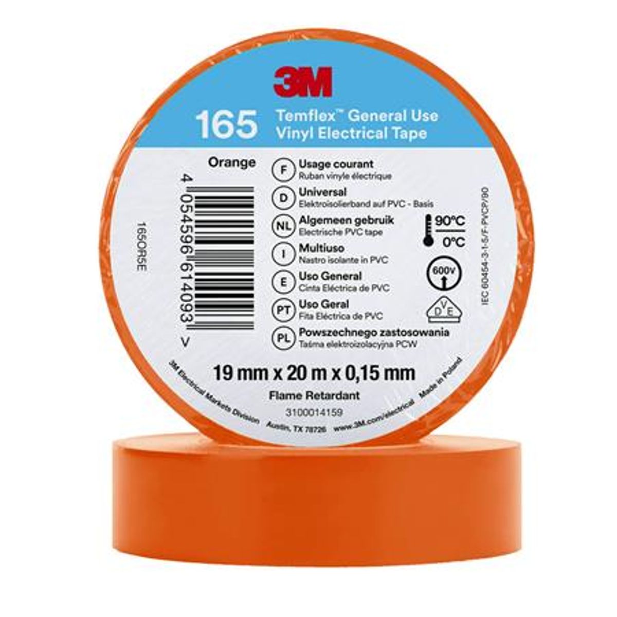 Tape Vinyl 165 19Mmx20M Orange