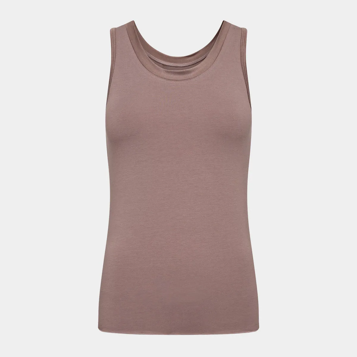 Taupe bambus tank top med feminine detaljer fra JBS of Denmark, 2XL