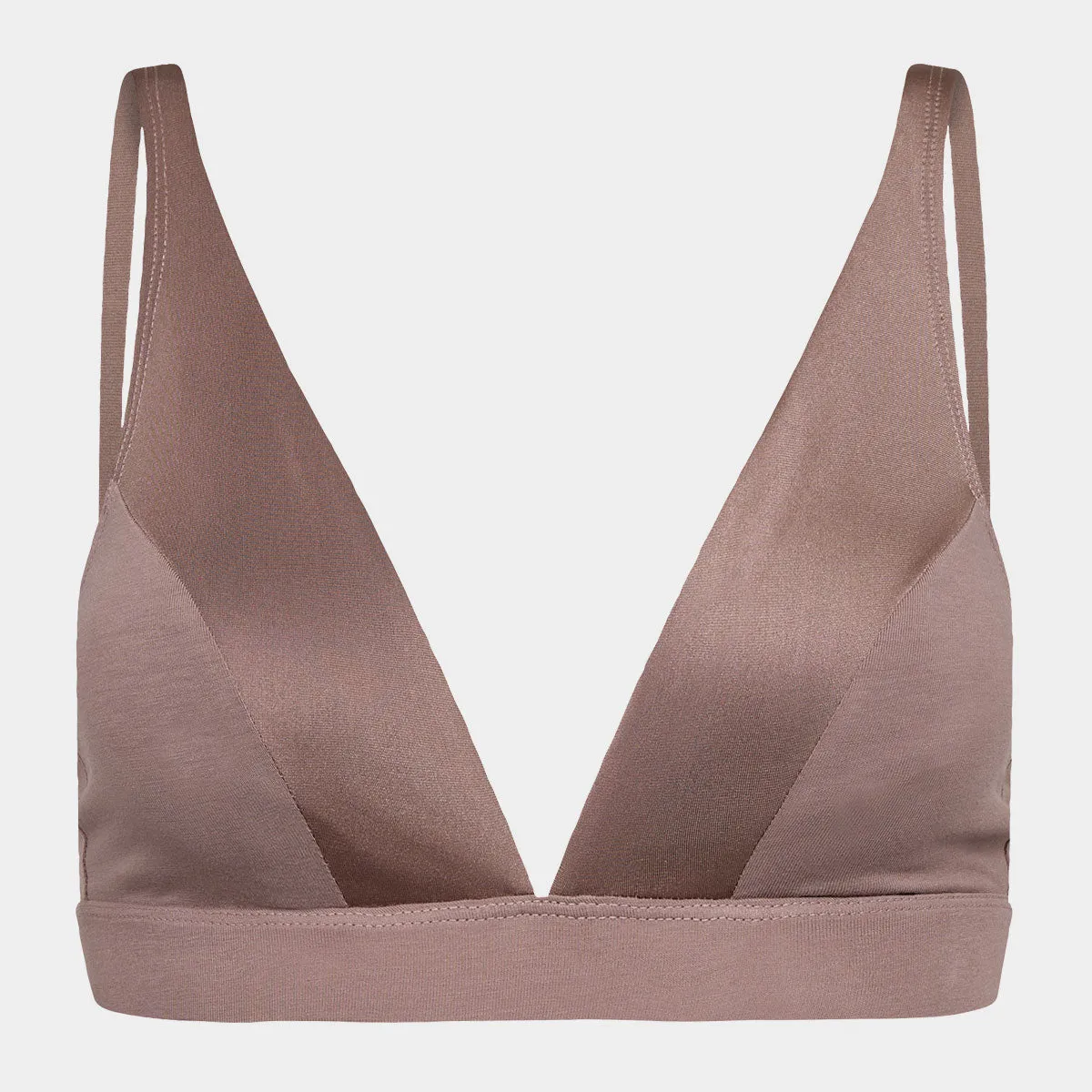 Taupe bambus trekant BH med feminine detaljer, XS