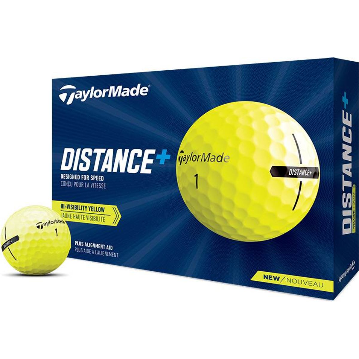 Taylormade Distance + Logobolde - Gul