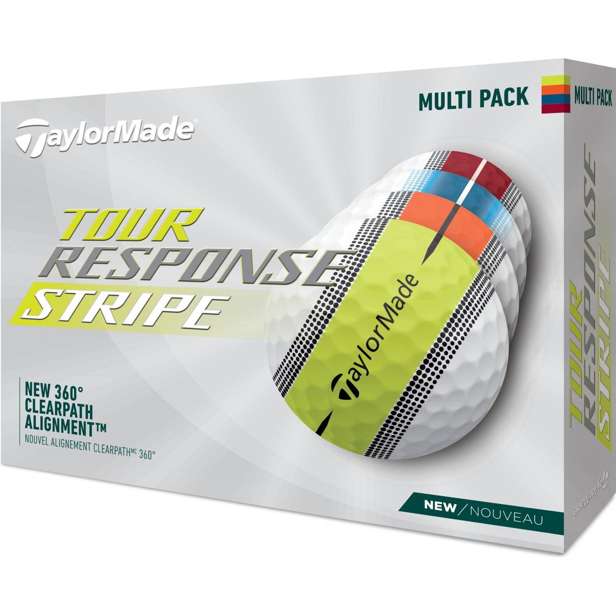 Taylormade Tour Response Stripe Golfbolde - Hvid/Multi