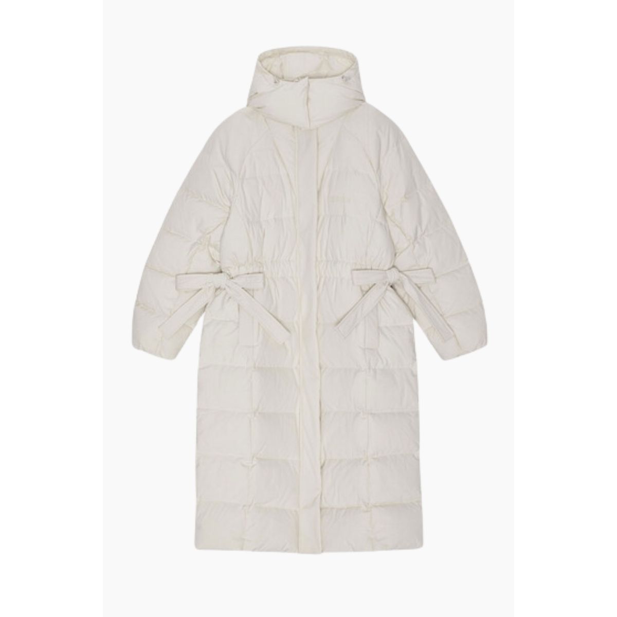 Tech Seersucker Puffer Coat F9689 - Tofu - GANNI - Creme L/XL