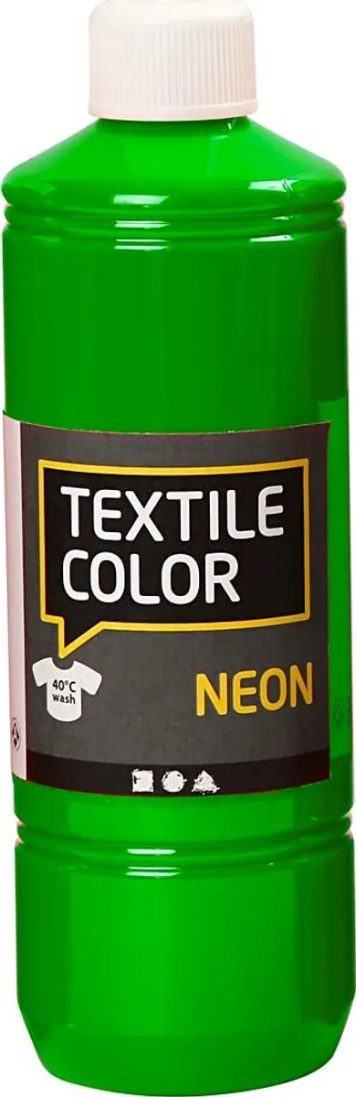 Tekstilmaling - Textile Color Neon - Neon Grøn 500 Ml