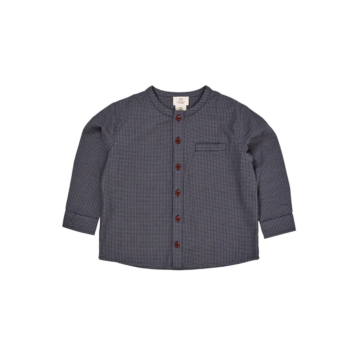 TERNET BLUSE MED KNAPLUKNING - NAVY CHECK COMBI - NAVY CHECK COMBI / 86