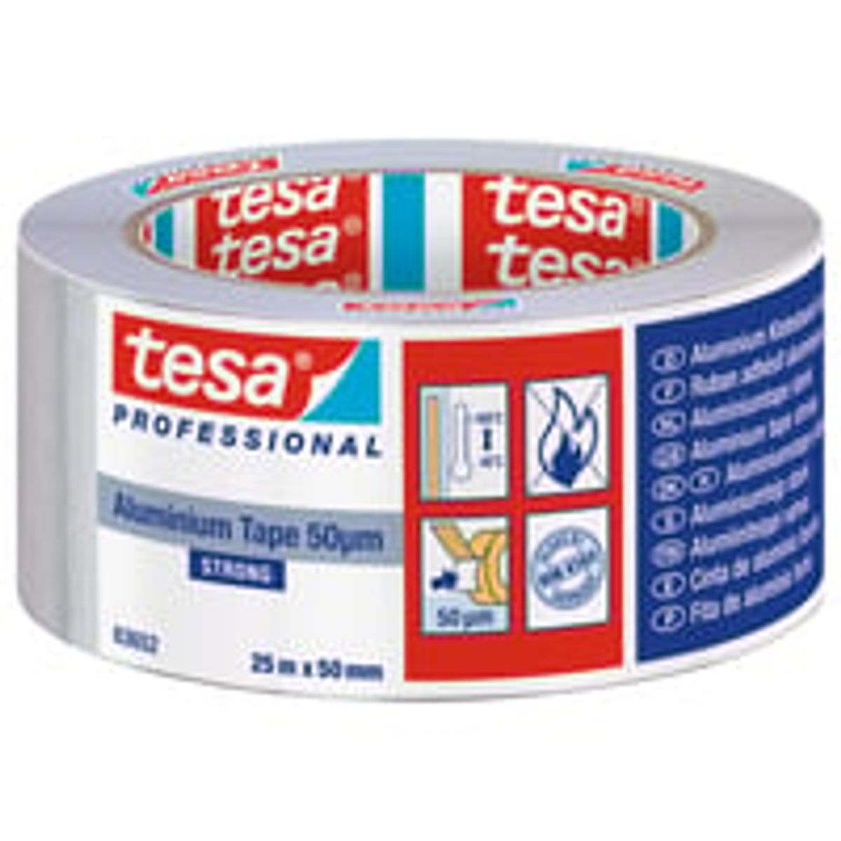 tesa aluminiumstape 63652 strong 50my, -40/+160, 50 mm x 25 m