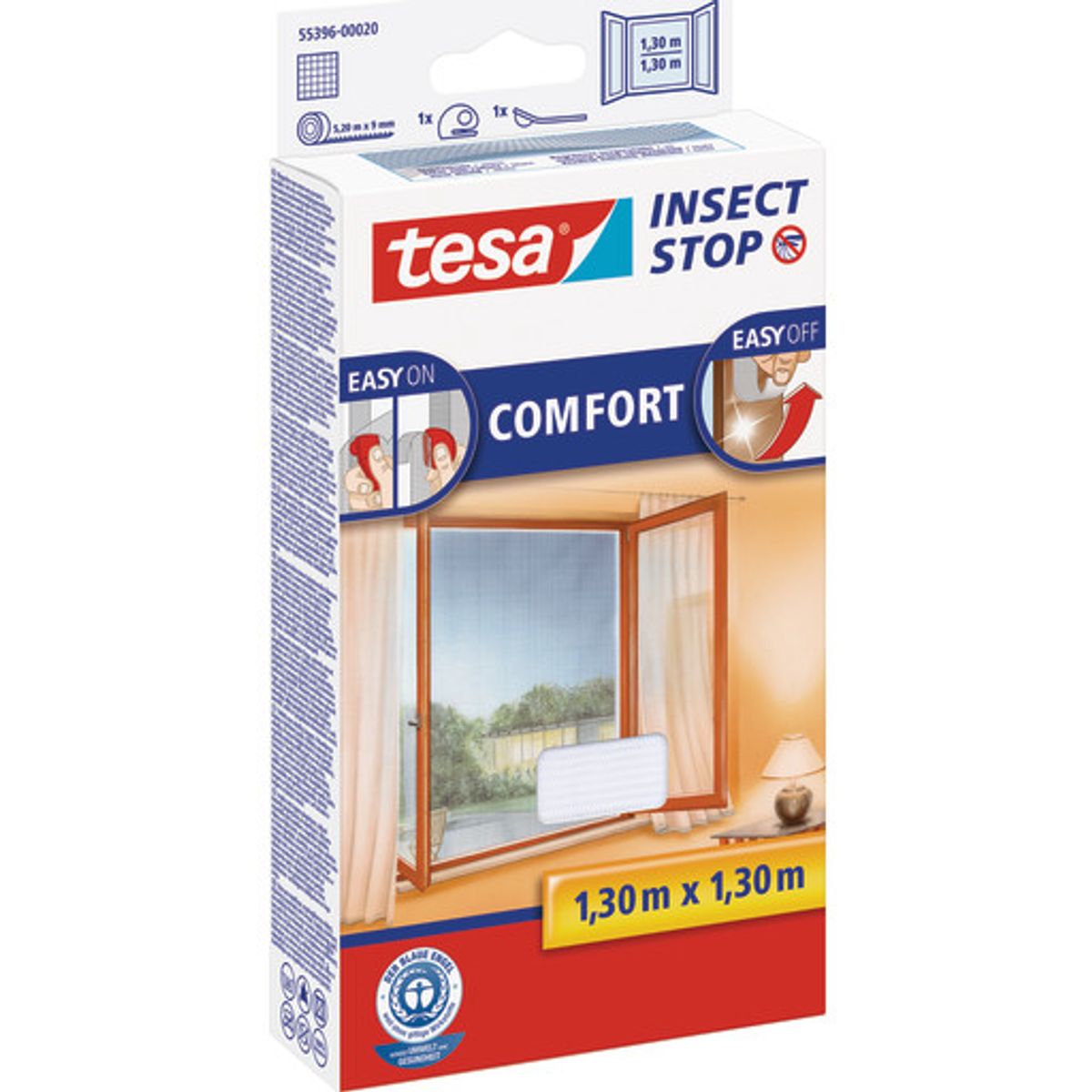 Tesa Insect Stop Comfort insektnet, hvid - 1,3 x 1,3m