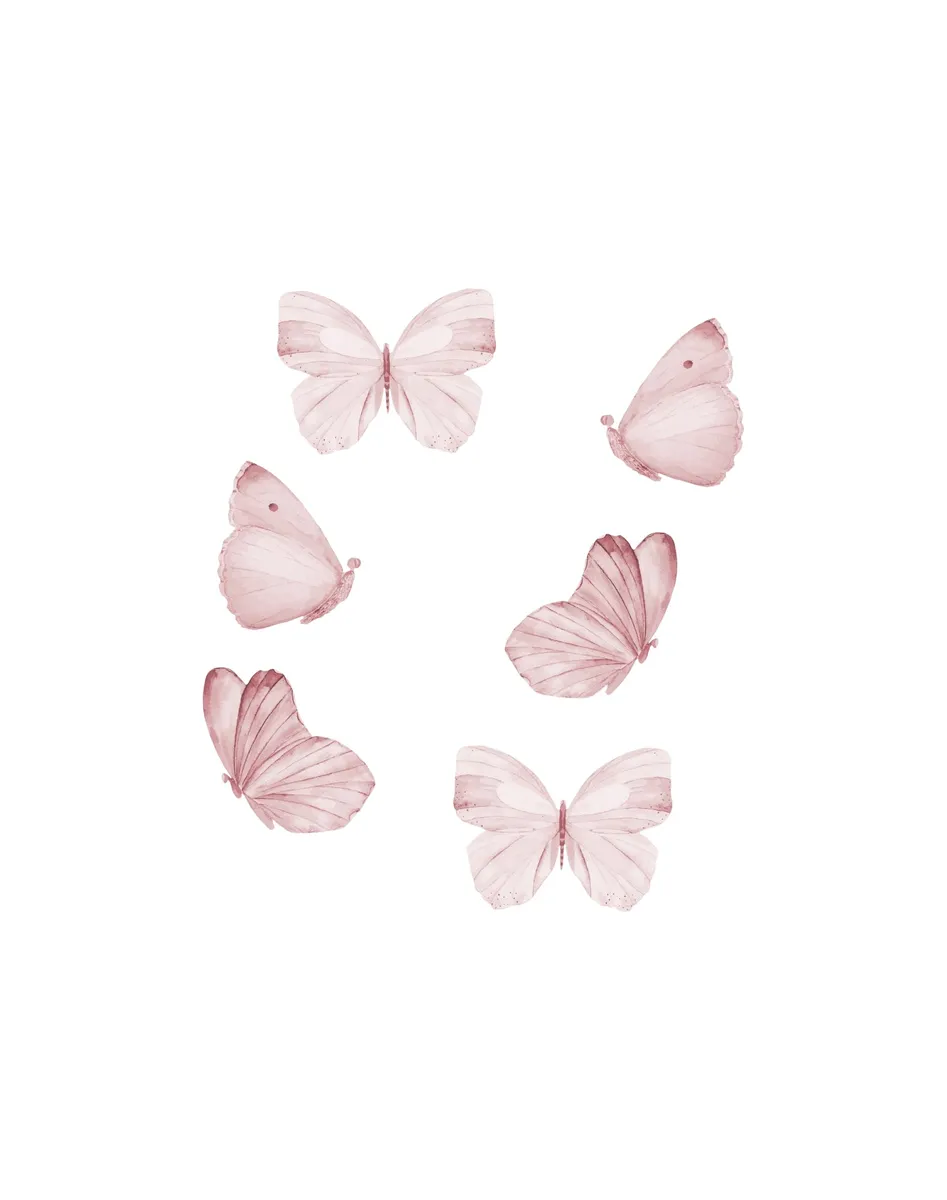 That's Mine - Wallsticker Butterflies 6 stk. - Rose