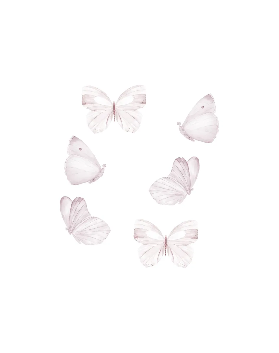 That's Mine - Wallsticker Butterflies 6 stk. - White