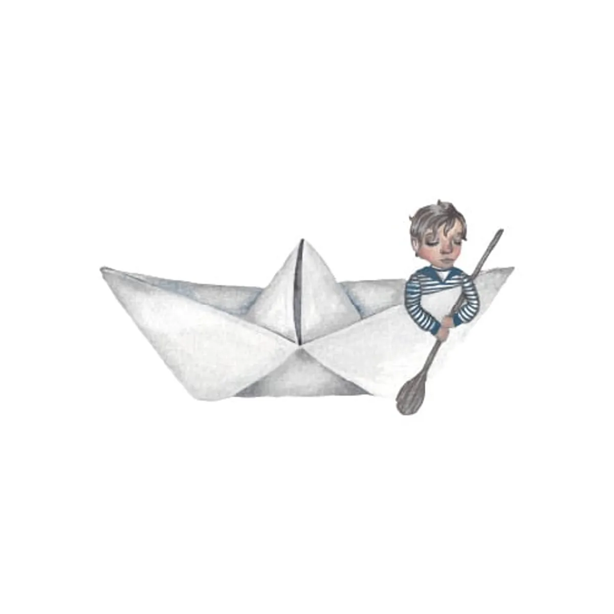 That's Mine - Wallsticker Paperboat fairytale - White