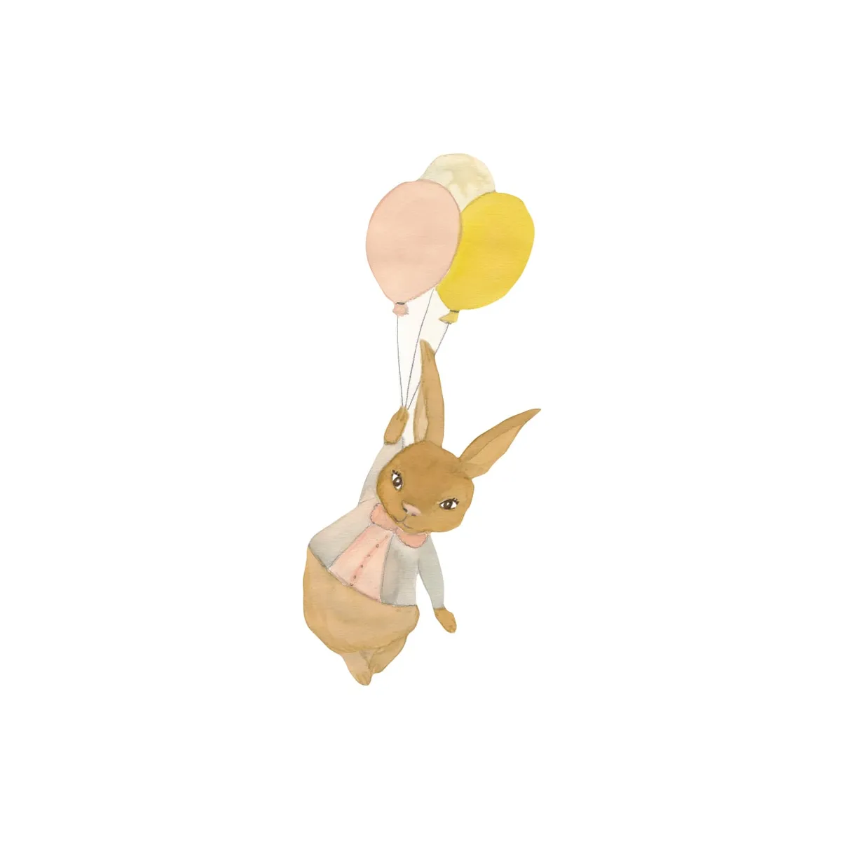 That's Mine - Wallsticker Rabbit girl airballoon - Brown