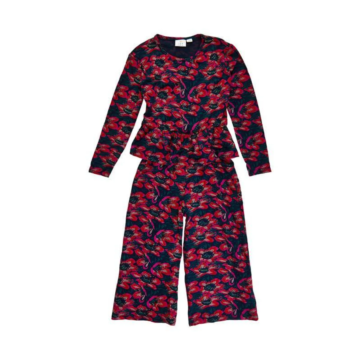 THE NEW - Agnes l/s Jumpsuit - Big Flower - 7/8 år