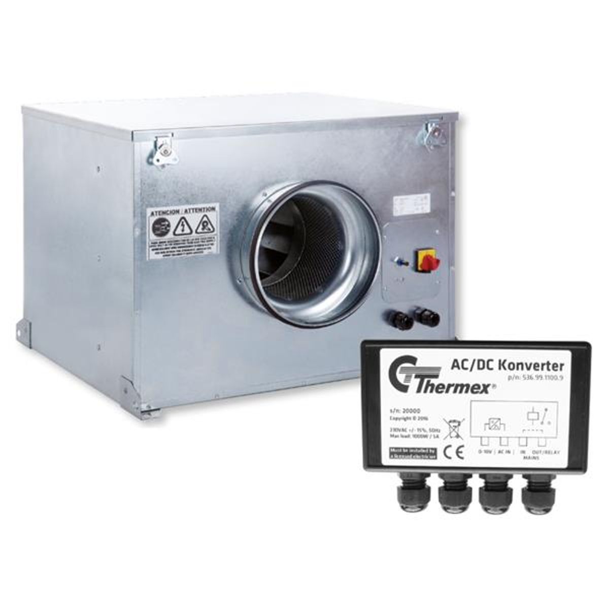 Thermex CAB-200 EC loftmotor - inkl. AC/DC konverter