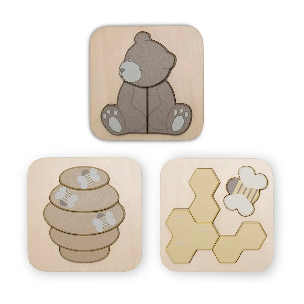 Toby puzzle 3-pack - Bear