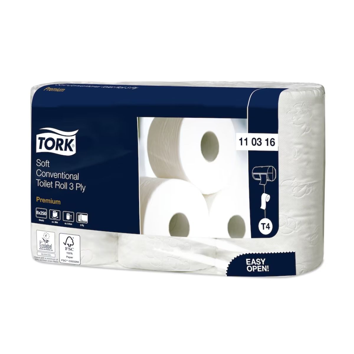 Toiletpapir Tork T4 110316 Premium 3-lags 72 rl.