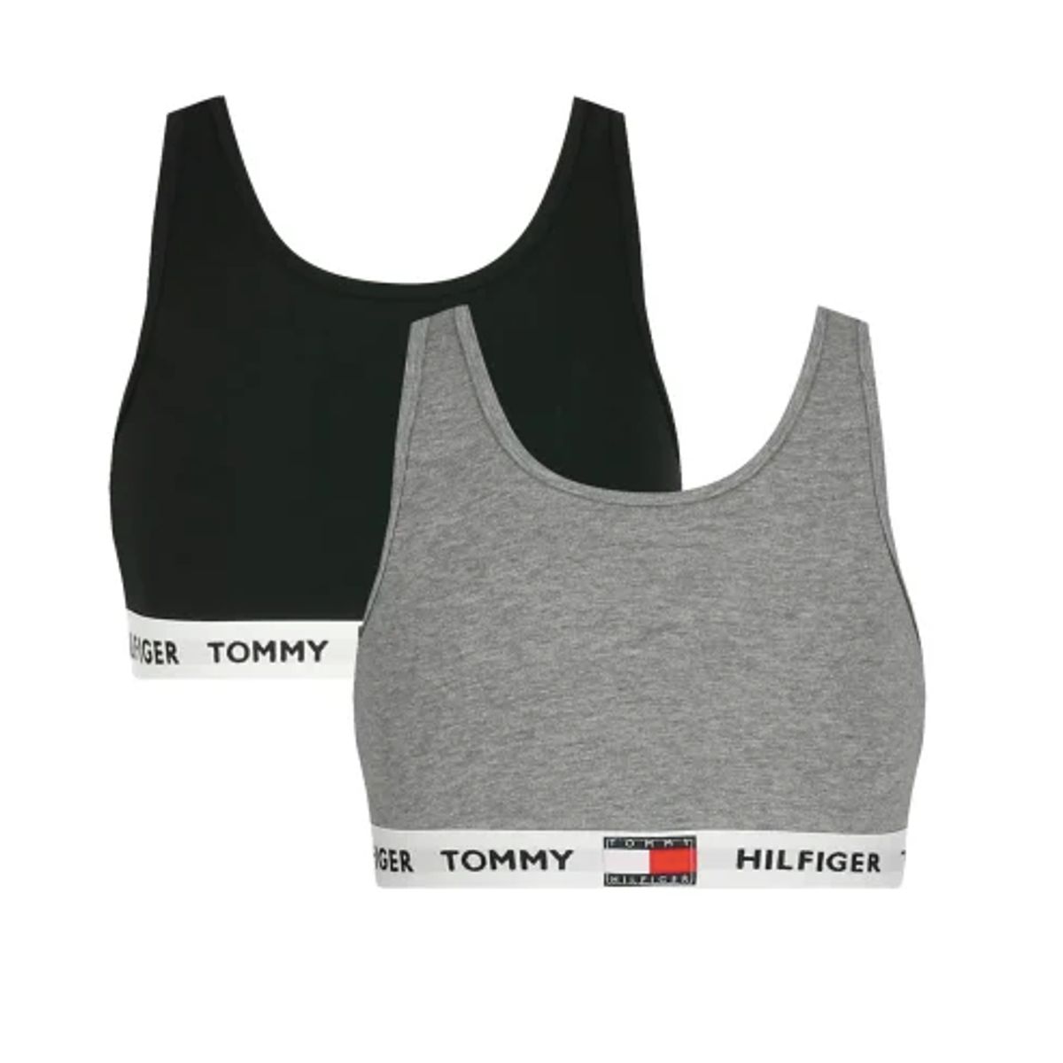 Tommy Hilfiger 2-Pak Bralette Grey/Black - Legekammeraten.dk