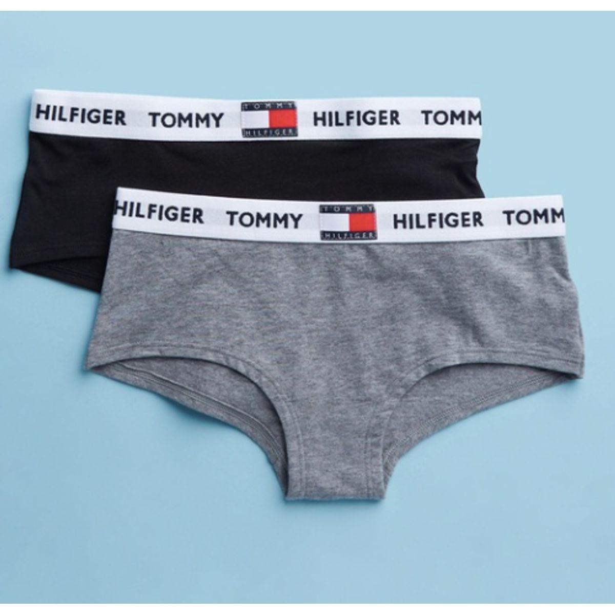 Tommy Hilfiger 2-Pak Trusser Shorty Grey/Black - Legekammeraten.dk