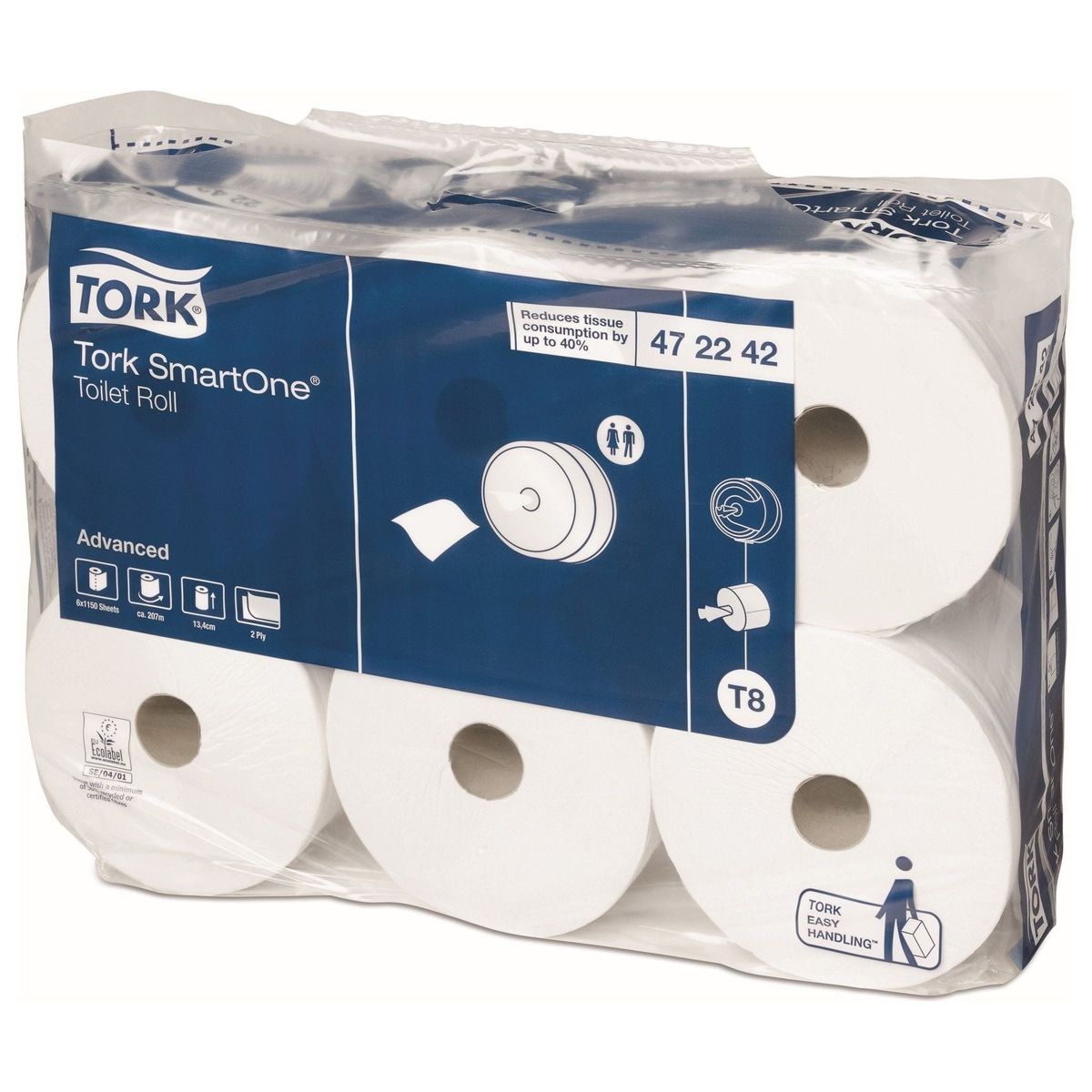 Tork Advanced SmartOne toiletpapir 2 lag 6 ruller T8 472242