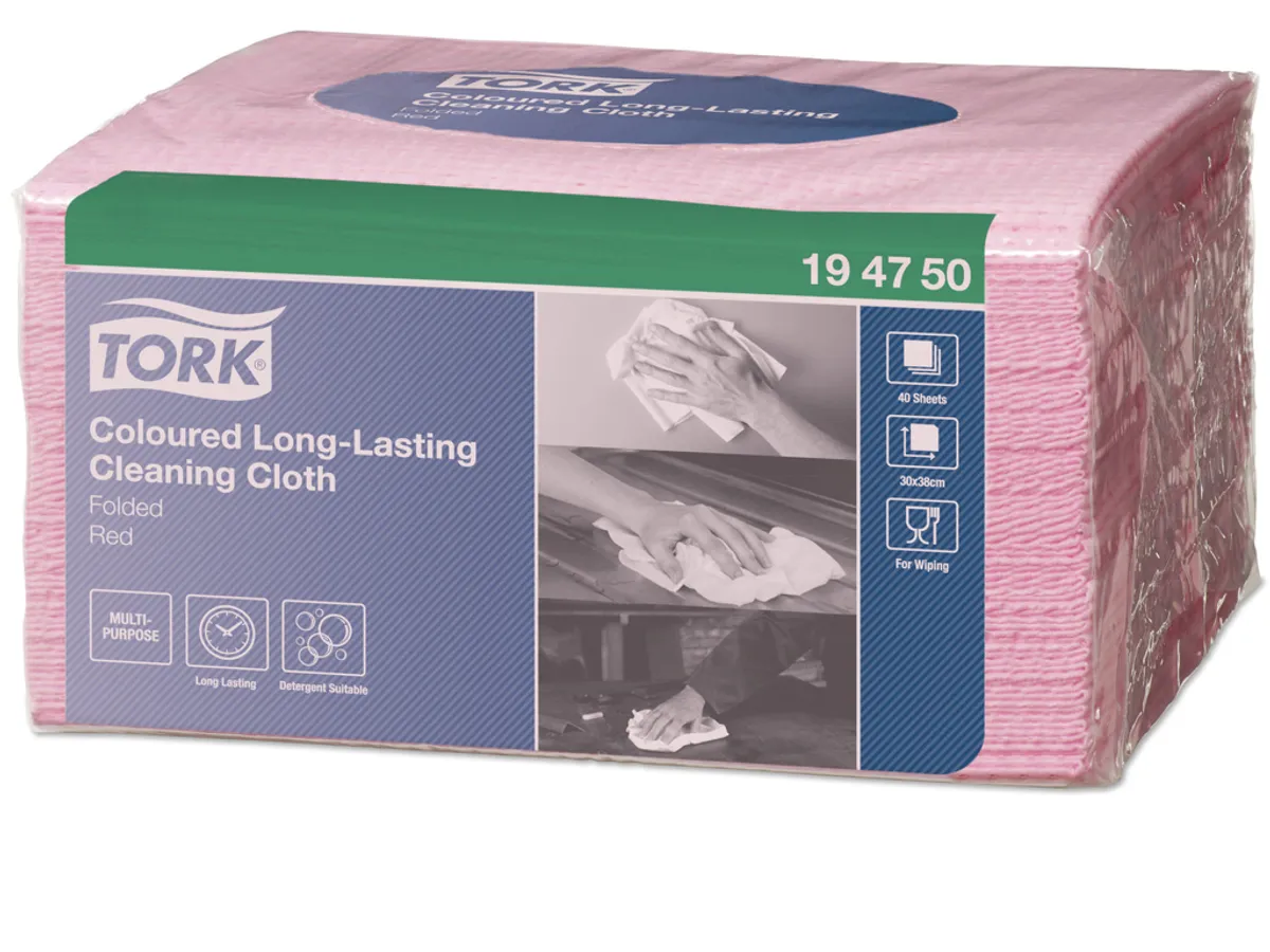 Tork Aftørringsklud Premium - 40 stk - Rød - W8 194750