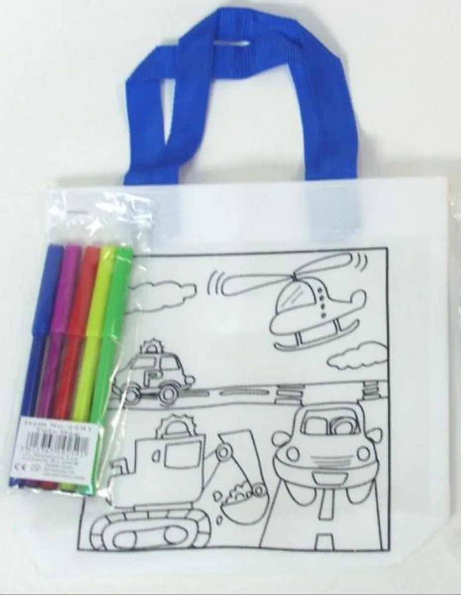 Tote Bags With Markers - Car *Crazy tilbud*