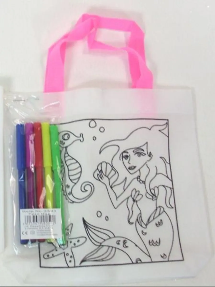 Tote Bags With Markers - Havfrue (Mermaid) *Crazy tilbud*