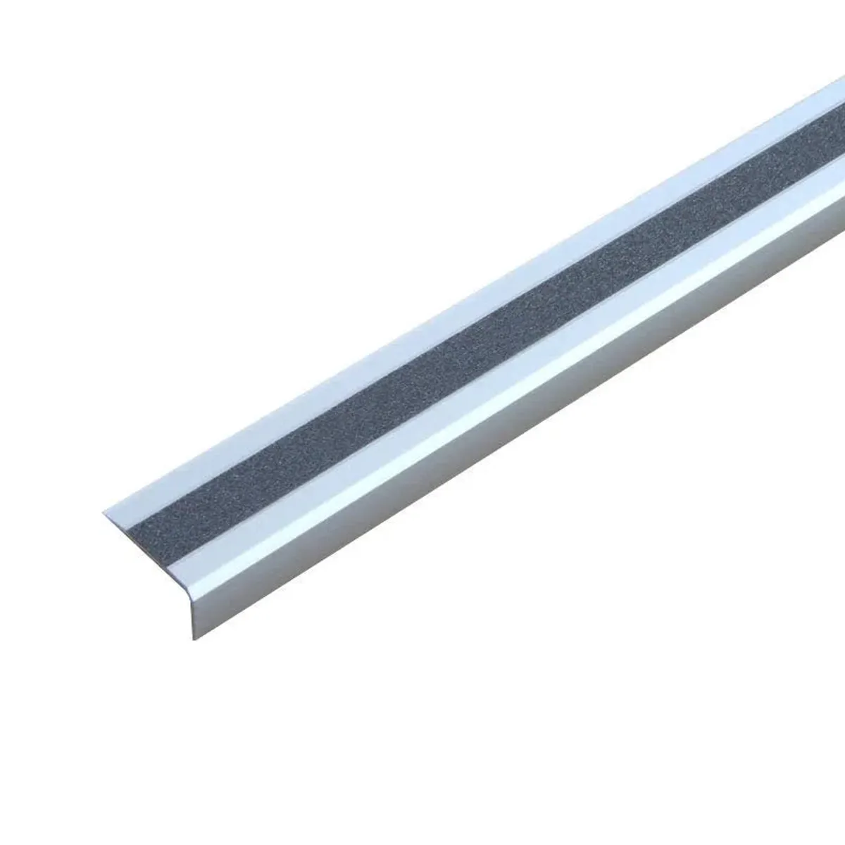 Trappe Kantprofil Aluminium - Skridsikker - Rengøringsvenlig - Skruehuller / 53x1000x31mm / Grå