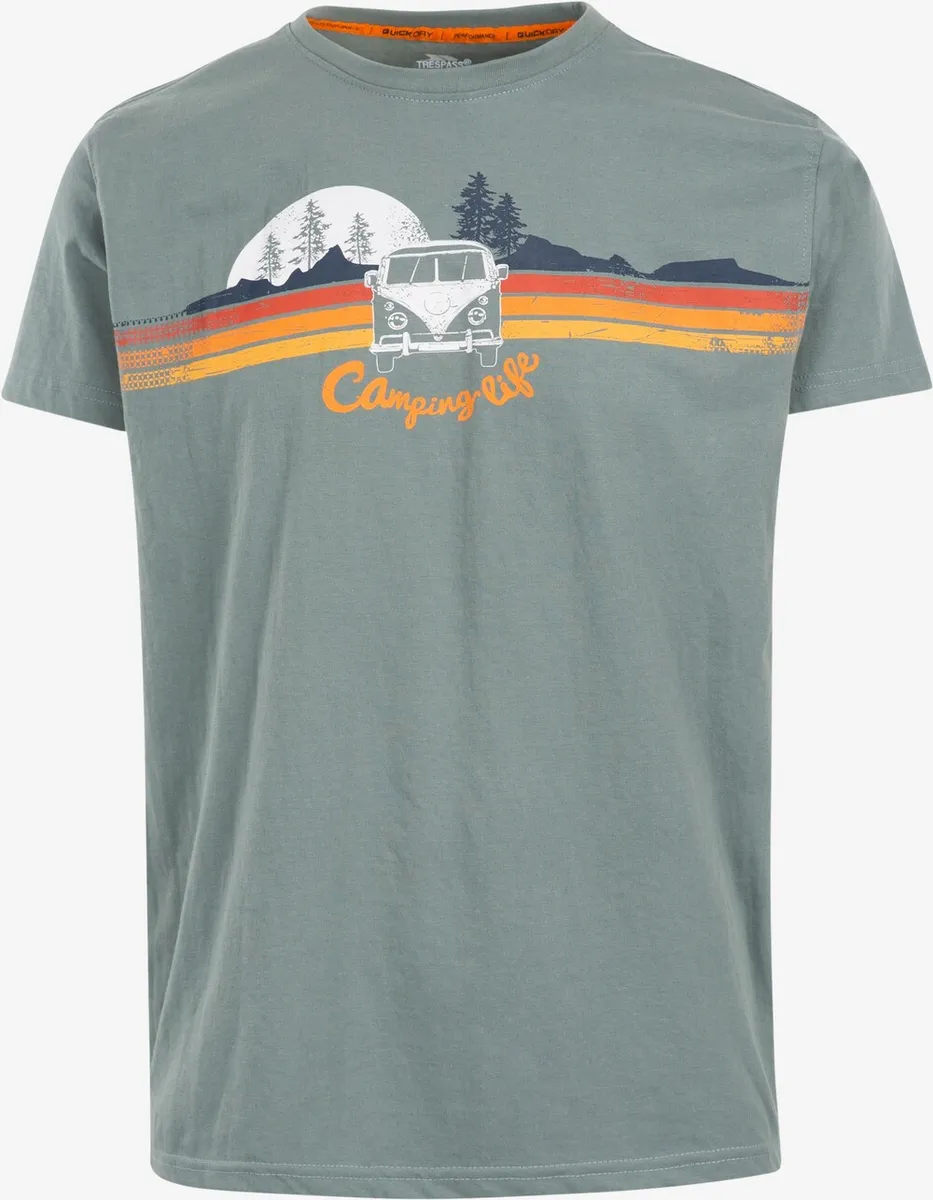 Trespass - Cromer Graphic camping life t-shirt (Blå) - L