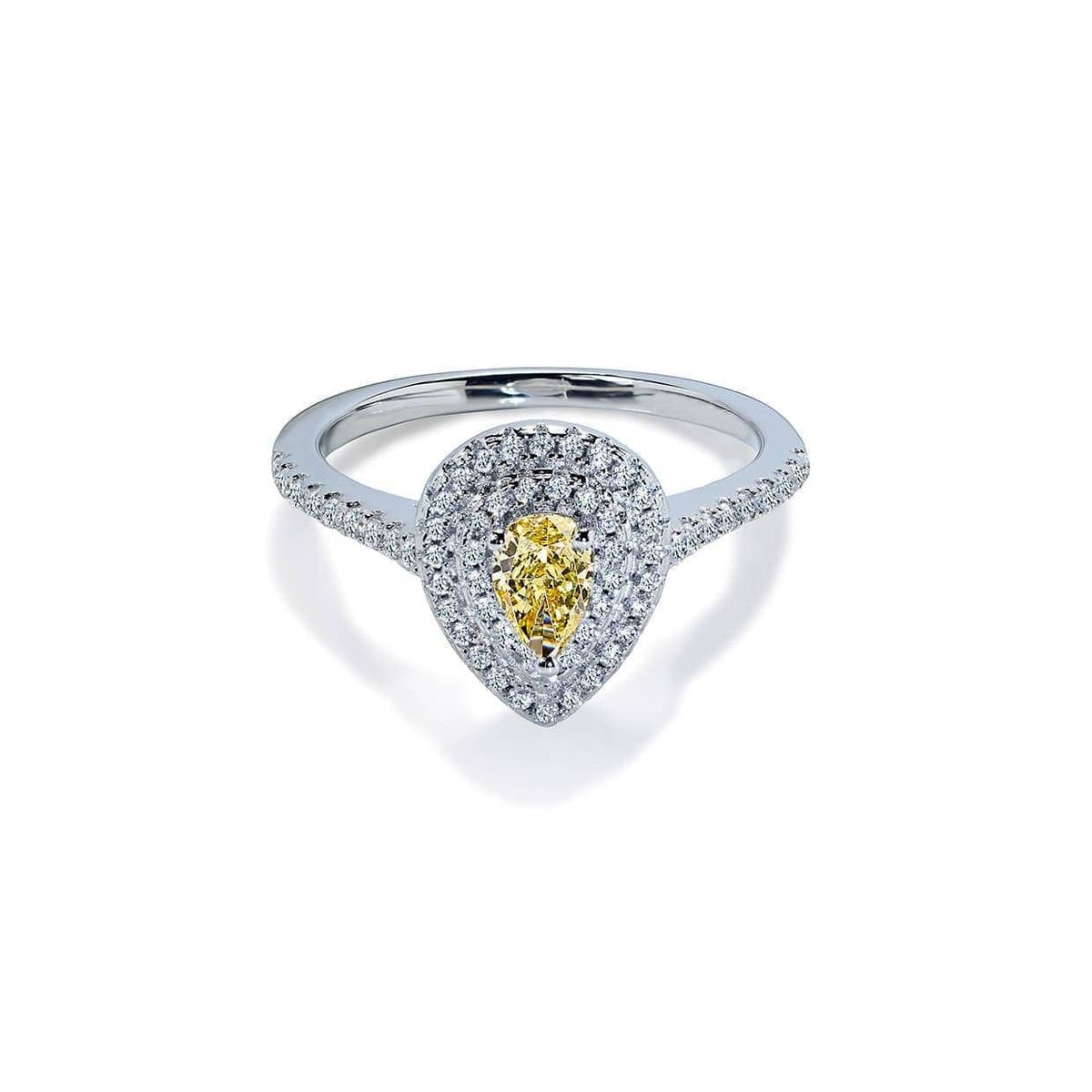 Tuscany gul safir forlovelsesring med diamanter