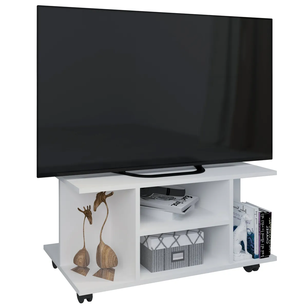 Tv-bord, h. 40 x b. 80 x d. 40 cm, hvid