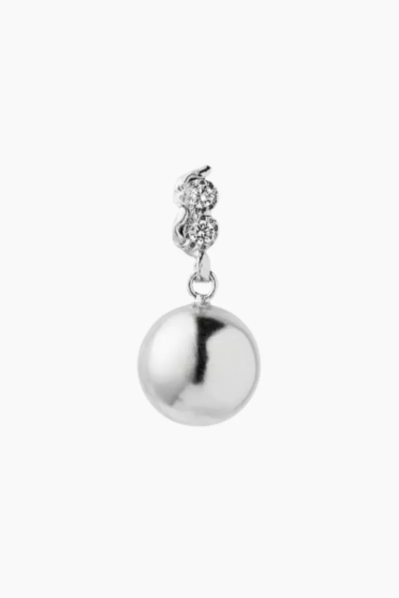 Twin Flow & Disco Ball Earring - Silver - Stine A - Sølv One Size