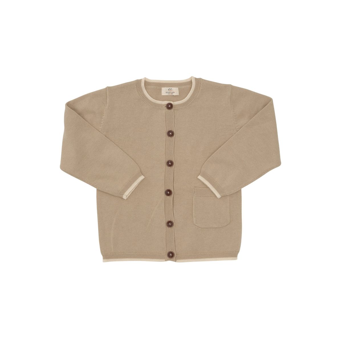 TYNDT STRIKKET CARDIGAN M. LOMME - LT TAUPE - LT TAUPE / 80