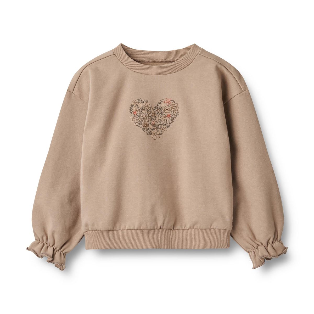 UDSALG - Wheat Sweatshirt Nelly Embroidery - Wheat - Bluser - GladeRollinger.dk