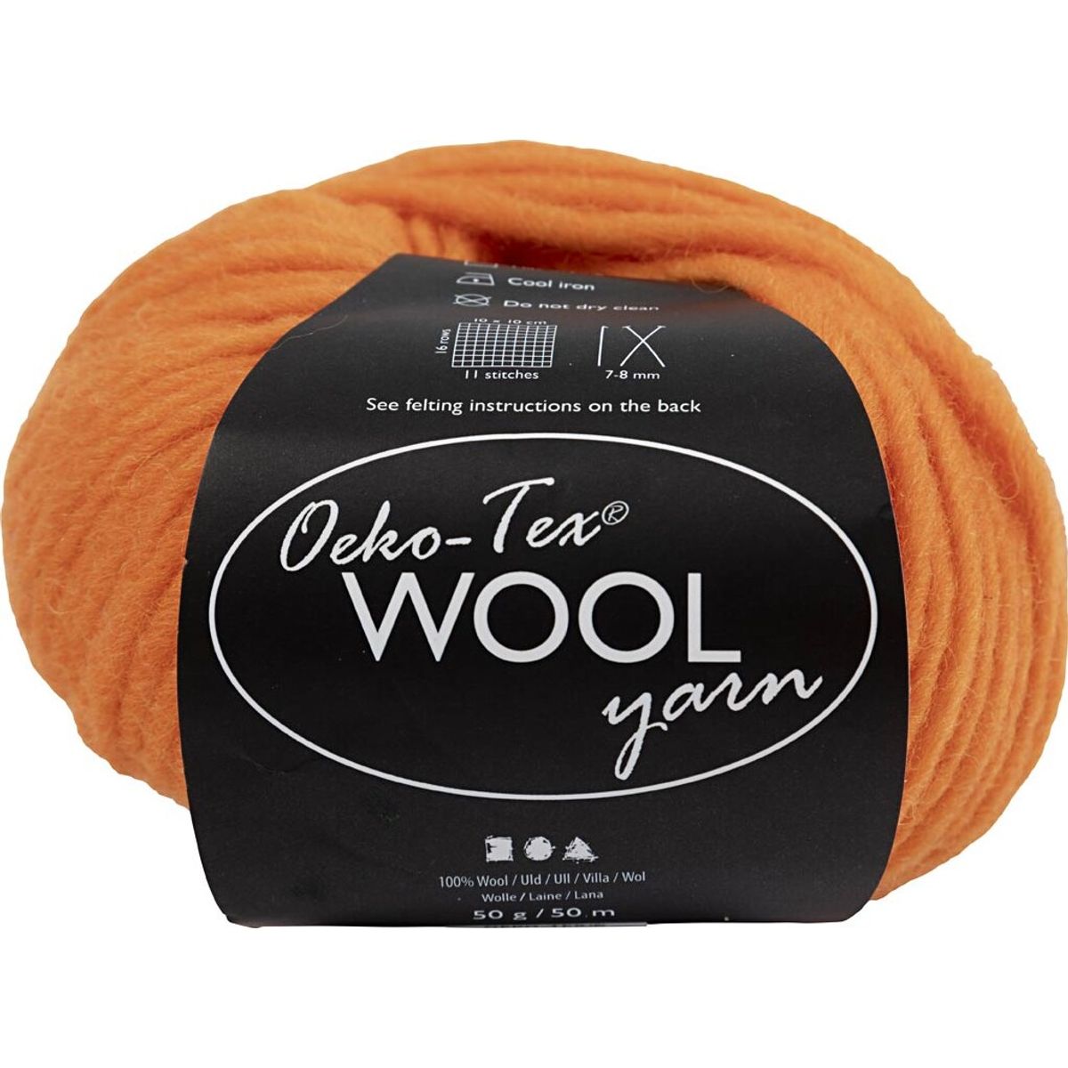 Uldgarn - Oeko Tex - L 50 M - Orange - 50 G