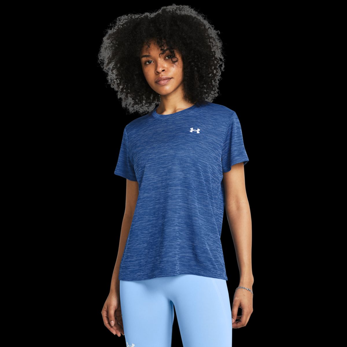 Under Armour Kvinder - Tech Textured Shortsleeve - Tech Blue L