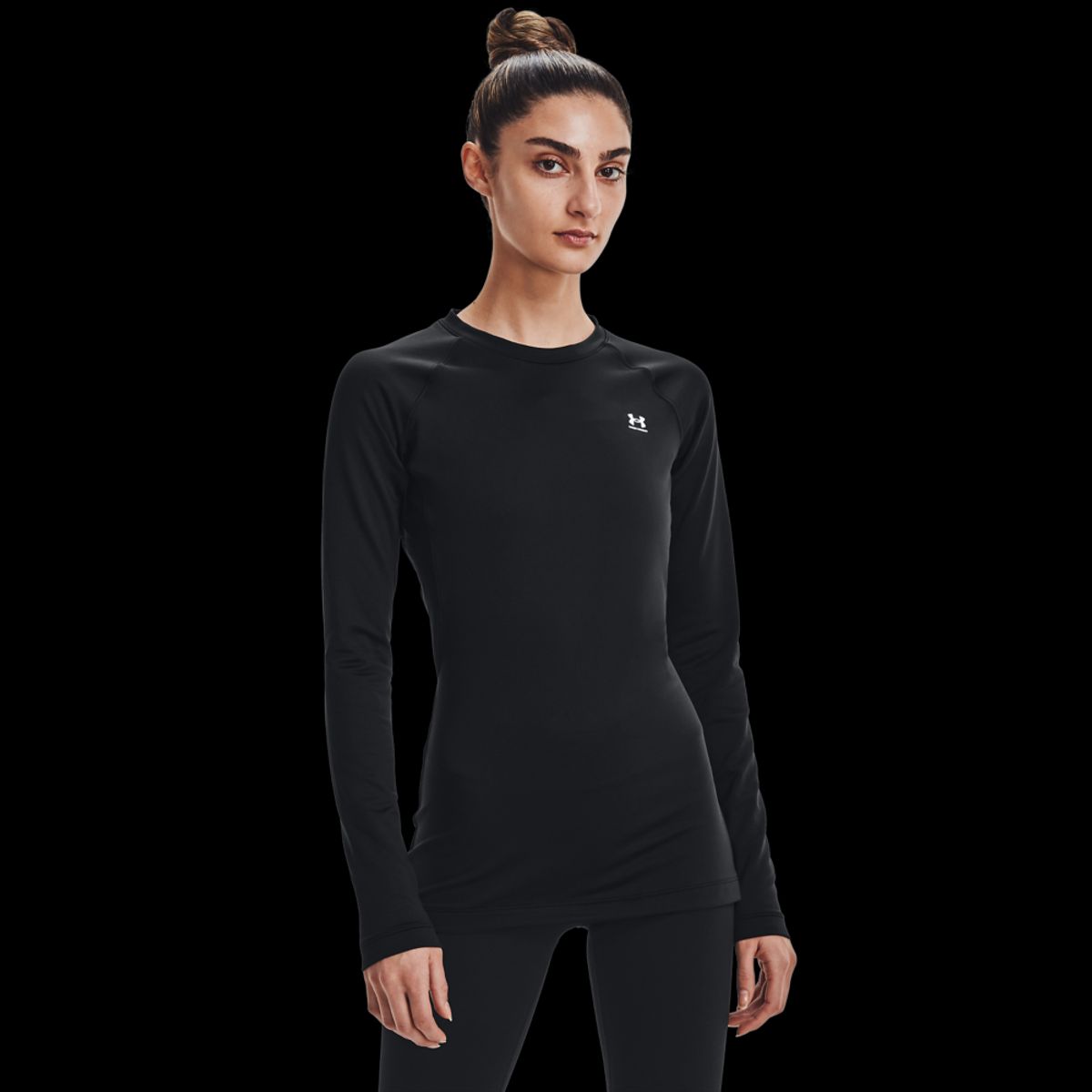 Under Armour Kvinders - ColdGear Authentics Crew - Black S