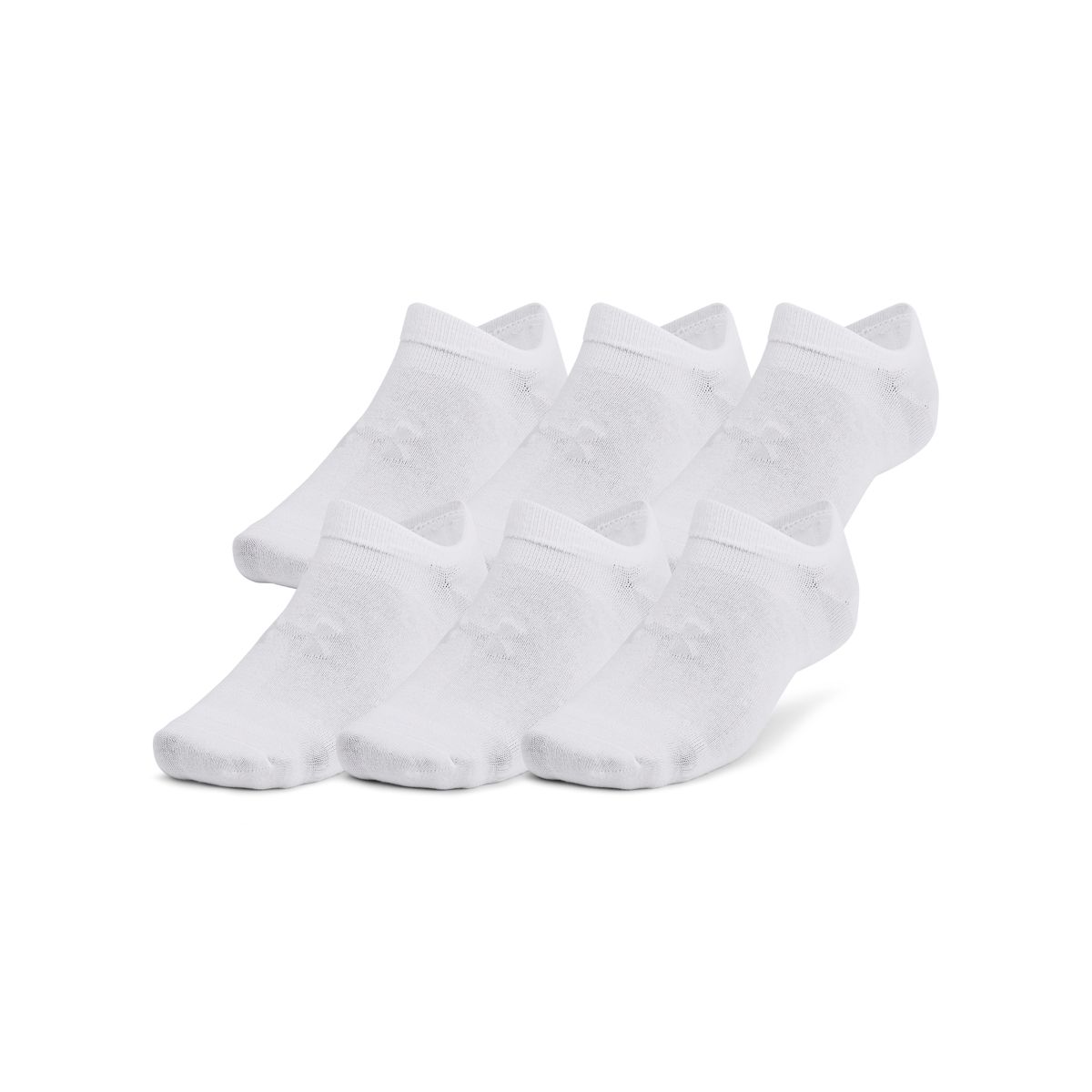 Under Armour Unisex Essential No show socks - 6 pack - Hvide S