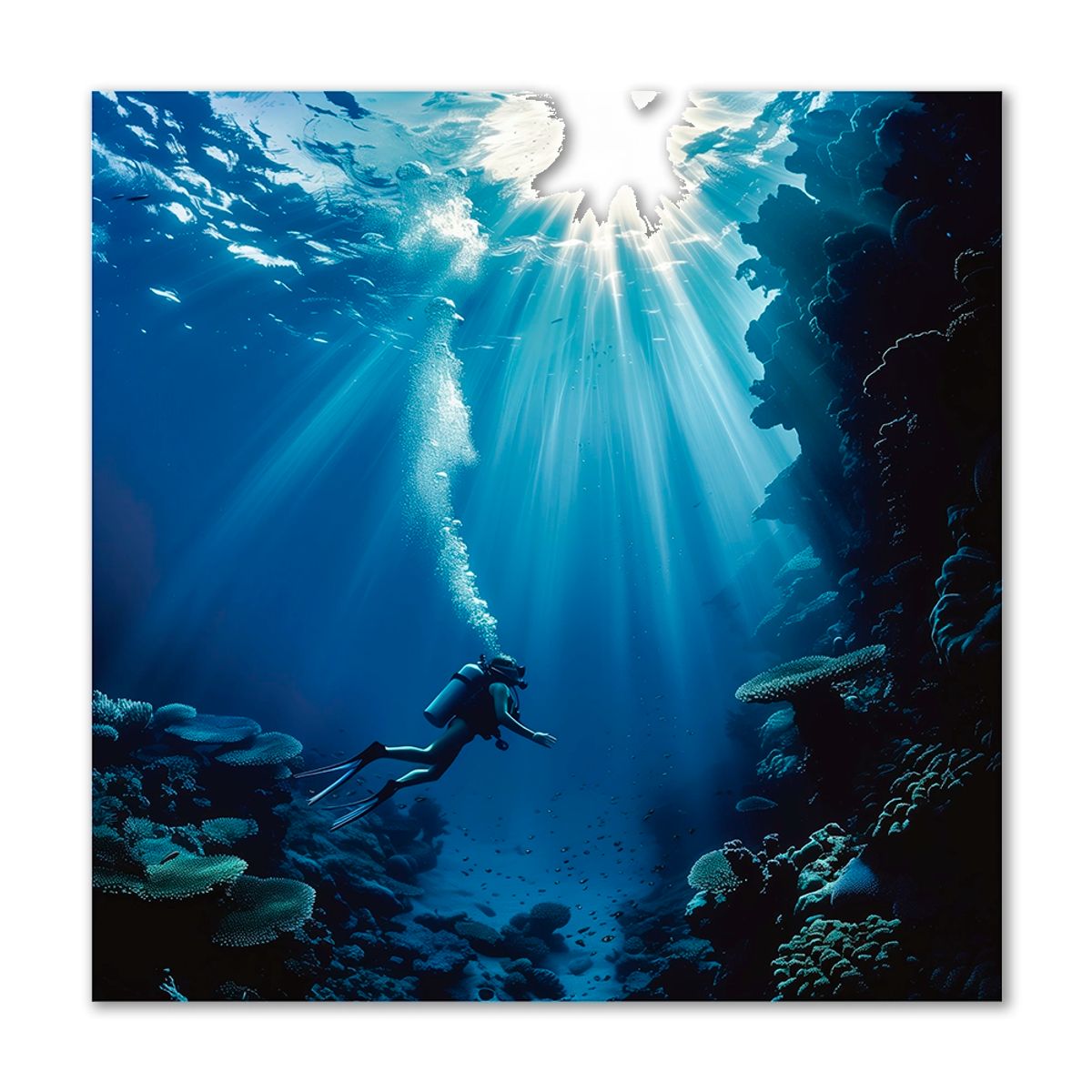 Underwater Wonderland - 100x100 cm. - Ingen