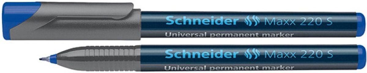 Universal permanent marker SCHNEIDER Maxx 220 S, 0,4mm, blå, 10 stk.