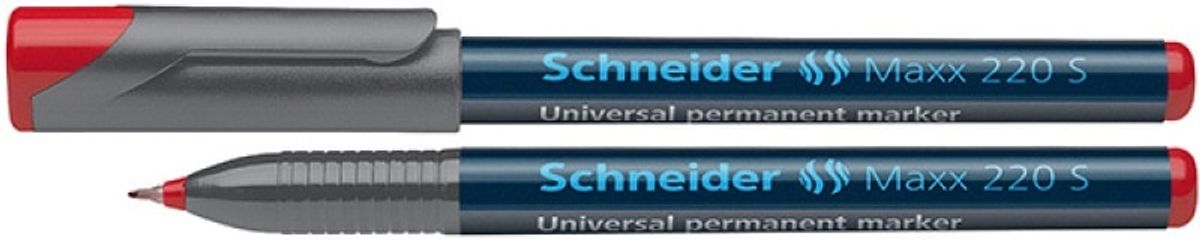 Universal permanent marker SCHNEIDER Maxx 220 S, 0,4mm, rød, 10 stk.