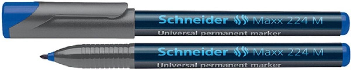 Universal permanent marker SCHNEIDER Maxx 224, M, 1,0mm, blå, 10 stk.