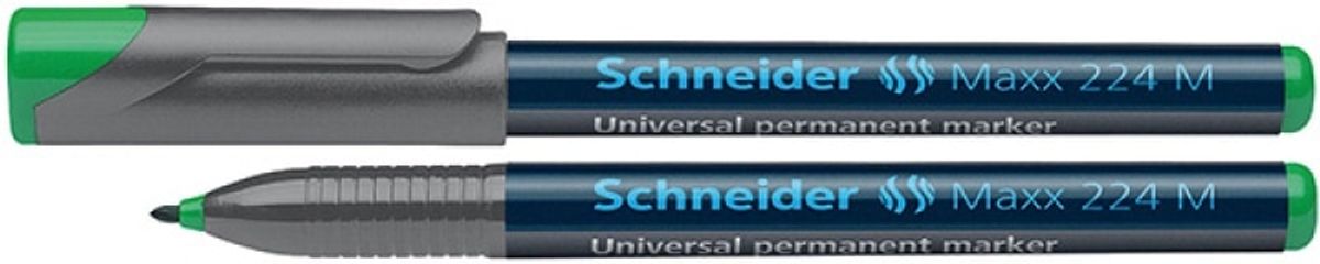 Universal permanent marker SCHNEIDER Maxx 224, M, 1,0mm, grøn, 10 stk.